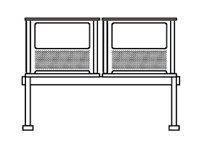 Кресла для вокзалов и аэропортов Стайл + мод. СМ 88/4 2-х местная секция (каркас черн.муар )
